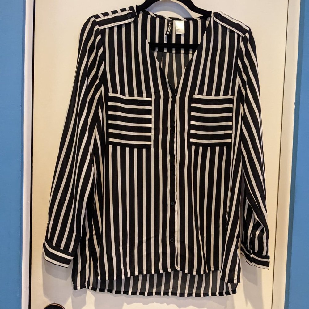 Striped Long Sleeve Blouse from Divided H&M